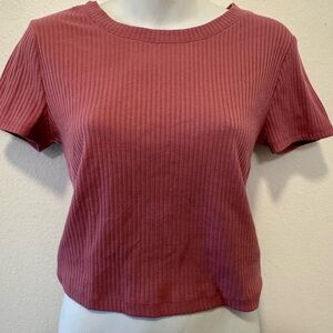 Forever 21 Ribbed Mauve Crop Top